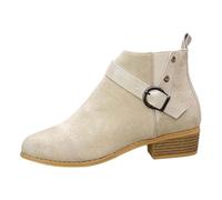 Générique Bottine Femme en Daim Décontractées avec Fermeture Éclair Latérales Bottes Femme Confortable Automne Hiver avec Bout Pointu Botte avec Talon Bas Carré Bottines Tendance pour Quotidienne