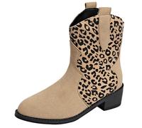 Générique Bottine Femme Hiver Pointu Boots Imprimé Bottes et Bottines Femme Casual Botte Antidérapant Légères Bottes à Talons Mode Confortables Chaussures Courtes pour un Look Décontracté et Élégant