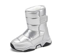 Générique Bottine Fille Bottes d'hiver Chaudes pour Filles,doublées,à Enfiler,à Tige Longue,Chaussures d'extérieur pour Temps Froid avec Isolation épaisse Un Confort Maximal et(Silver,38)