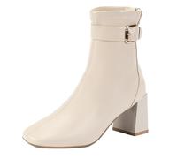 Générique Bottine ImperméAble Talons Bas RéTro RéSistantes Boots EléGante LéGèRes Bottillons AntidéRapantes Chaudes Knee High Bottes Automne Bout Rond FêTes Bottine