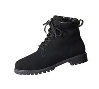 Générique Bottines à Talon Bas pour Femmes Vintage Plateforme Longues Cuir Bottes Bout Rond Talons Carré Imperméables Mi-mollet de Motard 2025 Automne Hiver Tout-Match