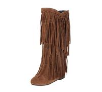 Générique Bottines À Talons Bas Femme Bottines De Neige Avec Fourrure À Talons Plats Boot Courte En Tissu Imperméable Chaussures Bottes Lacets Imperméables Pour Femme(Yellow, 38)
