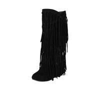 Générique Bottines À Talons Bas Femme Bottines De Neige Avec Fourrure À Talons Plats Boot Courte En Tissu Imperméable Chaussures Bottes Lacets Imperméables Pour Femme(41)