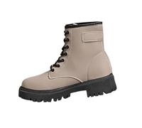 Générique Bottines à Talons Carrés Femmes Faux Cuir Élégant Sexy Bottes Plate-forme Mode Vintage Bottes de Fête Hiver Chaud Motardes Boot AntidéRapante Confortable Motardes Chaussures De Neige Bottes