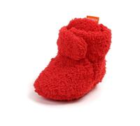 Générique Bottines Bébé Chausson Hiver Antiderapant Bottes Bebe Fourrés Chaussons Chaud Polaire Bebe Bottillons Petite Chaussure Naissance pour Bebe Fille Garçon 0-18 Mois (Red, 12-18 Months)