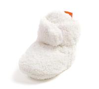 Générique Bottines Bébé Chausson Hiver Antiderapant Bottes Bebe Fourrés Chaussons Chaud Polaire Bebe Bottillons Petite Chaussure Naissance pour Bebe Fille Garçon 0-18 Mois (White, 0-6 Months)