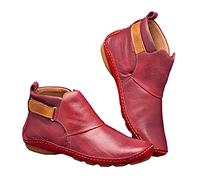 Générique Bottines Chelsea élégantes pour femme - Avec talon élégant - En Cuir- Souple Bottines Plats - Bottes de travail basses - Couleur unie - Confortables - Bottes de loisirs