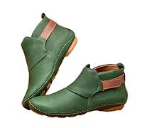Générique Bottines Chelsea élégantes pour femme - Avec talon élégant - En Cuir- Souple Bottines Plats - Bottes de travail basses - Couleur unie - Confortables - Bottes de loisirs