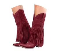 Générique Bottines Chelsea pour Femme avec Talon Bottes De Cowboy Vintage Marche Chaussures Occidentales Classiques Bout Rond Plate-Forme Talon Bas et épais Confortable à Enfiler à La Mode Bottes