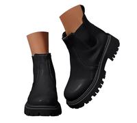 Générique Bottines courtes talons épais et semelle épaisse pour femme, style décontracté, idéal pour le quotidien ou les voyages, couleur unie Bottine Été Jaune (40)