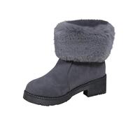 Générique Bottines de Neige Chaussures Doublure Chaude Hiver en Daim Souple Bottines avec Bloc Talon Boots Cavalière Larges Bottes Équestres Botte Western Tendance Chaussures Mode Boots d'hiver
