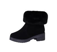 Générique Bottines de Neige Chaussures Doublure Chaude Hiver en Daim Souple Bottines avec Bloc Talon Boots Cavalière Larges Bottes Équestres Botte Western Tendance Chaussures Mode Boots d'hiver
