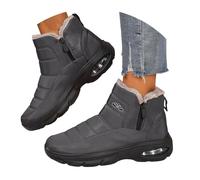 Générique Bottines de Neige Unisexe France Hiver, Bottines Courtes Fourrées Chaudes Antidérapantes pour Hommes et Femmes, Chaussures d'Hiver Extérieur Quotidiennes à Glissière Etanche