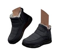 Générique Bottines de Neige Unisexe France Hiver, Bottines Courtes Fourrées Chaudes Antidérapantes pour Hommes et Femmes, Chaussures d'Hiver Extérieur Quotidiennes à Glissière Etanche