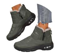 Générique Bottines de Neige Unisexe France Hiver, Bottines Courtes Fourrées Chaudes Antidérapantes pour Hommes et Femmes, Chaussures d'Hiver Extérieur Quotidiennes à Glissière Etanche