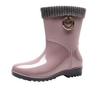 Générique Bottines de Pluie Femme Chic Imperméable 22 Bottes Botte Bordeaux Caoutchouc Cuir Rain Boots Taille 42 43 Chaussure Mollet Large Marron Marine Bottine Vernis Jardin 35 Courtes