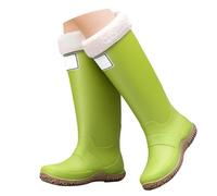 Générique Bottines De Pluie Femme Haute Imperméable Jardins Chaussures Pluies Cheville Fourrées Mollet Large Bottes De Pluie Hautes Fantaisies Antidérapantes Caoutchoucs Bottes Pluies 2026