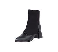 Générique Bottines femme Courte plates Patchwork Femelle Bottes Chaudes Imperméables Confortable Souple Femmes Bottes Elégantesrétro Botte pour femme Mode Automne Hiver fermeture éclair