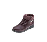 Générique Bottines Femme Cuir Bottes Femmes Chaussures Doublure Chaude Hiver en PU Cuir Souple Bottines Plats Boots Cavalière Larges Bottes Équestres Botte Western Tendance Chaussures Boots d'hiver
