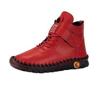 Générique Bottines Femme FourréEs Hiver Chaussures Sport Femme Bottes à Franges Femme Bottes pour Femme Rouge Bottines Orthopediques Hiver Femme fourrées Chaussure pour Pied Large Femme