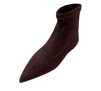 Générique Bottines Femme Hiver Chic Bottine Talon Bas Botte Décontracté Couleur Unie Bottes Mollets Fins Boot Streetwear 2025 Nouveau Chaussure Vintage Bottine 36-42 Bottines Femme Bout Pointu