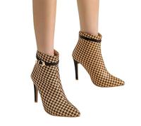 Générique Bottines Femme pour Saison Froide avec Fermeture Éclair et Boucle Talons Hauts Élégants Modèle Pointu pour un Européen Raffiné Quotidien