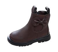Générique Bottines Fille d'hiver pour Enfants Bottes à Bout Rond Chaussures de Loisirs Bottines avec Un Joli Nœud Papillon avec Fermeture éclair Bottes Semelle Souple pour Un Confort Ultime