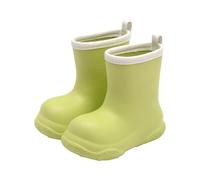 Générique Bottines Garçons Respirant Bottes de pluie pour enfants de petite et moyenne taille, couleur unie, semelle rigide, mollet Bottines Bout Cap Garçons (Green, 28.5 Little Child)