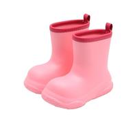 Générique Bottines Garçons Respirant Bottes de Pluie pour Enfants de Petite et Moyenne Taille, Couleur Unie, Semelle Rigide, Mollet Bottines Bout Cap Garçons (Pink, 27 Little Child)