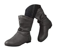 Générique Bottines plates pointues en cuir pour femmes, la fois tendance et décontractées, enfiler et souples. Bottine Imperméable (Grey, 40)