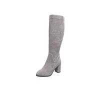 Générique Bottines pour femmes Mi-Mollet Talon moyen Rond daim Femme Boot Confortable Souple Elégantes Chaudes Vintage loisirs Femelle Bottillons à talon carré classiques cuir véritable