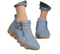 Générique Bottines Tendance pour Femmes, décontractées, à Talon Moyen, pour l'extérieur, à Porter au Quotidien, avec Semelle antidérapante, Confortables, idéales pour accompagner Un Jean (Blue, 40)