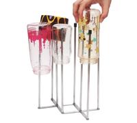 Générique Bottle Drying Rack - 7.87x3.35x10.63inches 8-Poles Bottle Drying Rack & Holder, Foldable Stainless Steel Cup Drainer, Racks for Glass | Wine Decanter Jars Kitchenware Kitchen Utensils