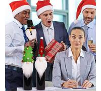 Générique Bouchon De Bouteille De Vin De Noël,Bouchons Décoratifs Mignons Réutilisables,Manchon pour Bouteille De Vin 3 Pièces | pour Fêtes Bière Whisky Verre Voyage Anniversaire Maison Cuisine