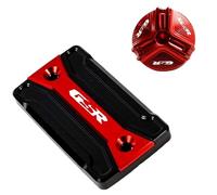 Générique Bouchon de vidange de Moto Bouchon de Remplissage d'huile Moteur Couvercle de réservoir de Liquide de Frein Avant Compatible avec GSR 750 400 600 GSR750 GSR400 GSR600(A Set-Red)