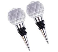 Générique Bouchons de Vin en Alliage Boule de Cristal, Bouchons de Bouteille Réutilisables pour Vin Rouge Lot de 2 Accessoires de Conservation pour Fêtes et Usage Domestique