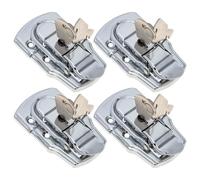 Générique Boucle à Loquet en Acier 4 Ensembles pour Boîte à Outils Serrure, Adapté aux Coffrets de Rangement et Armoires, Installation Simple et Solide