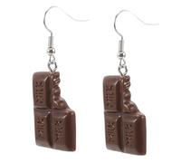 Générique Boucles D’oreilles Pendantes Chocolat en Résine et Alliage, 1 Paire Bijoux Alimentaires Fantaisie pour Femmes, Pendentif Gourmandise, Accessoire Original pour Présent Fête