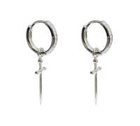 Générique Boucles D’oreilles Pendantes Stylées D’épée, 1 Paire, Finition Blanc Platine avec Cristaux Scintillants, Légères et Confortables, pour Mariage et Usage Quotidien