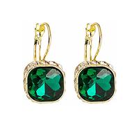 Générique Boucles d'Oreilles à Clip en Cristal Vert Légères, Petites Dimensions, pour Femmes, pour Usage Quotidien et Soirées Élégantes