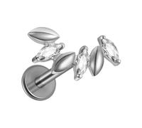 Générique Boucles d'Oreilles à Tige Plate Bijou de Piercing Nez en Zircone