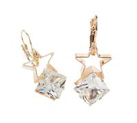 Générique Boucles D'oreilles en Métal Or Cristaux, Design Simple Étoile à Cinq Branches, Accessoire Charmant pour Femmes, Présent Élégant et Délicat