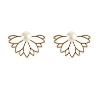 Générique Boucles d'oreilles Fleur Email Perle Femme Créatif Double Port Confortable Convient Soirées Anniversaires Mariage Cadeau