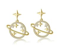 Générique Boucles d'Oreilles Pendantes Ajourées de Planète Alliage Résistant Anti-Décoloration Légères pour Femmes 1 Paire Bijoux pour Usage Quotidien et Présents