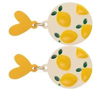 Générique Boucles d'Oreilles Pendantes Citron en Argenté S925 Puces d'Oreilles de Cœur Fruité Légères et Mignonnes pour Usage Quotidien et Fêtes