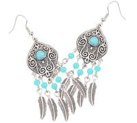 Générique Boucles D'oreilles Pendantes Élanches et Originales Style Bohème Vintage en Alliage Argenté Feuilles Saint-valentin pour Fille et Femme