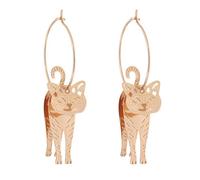 Générique Boucles D'oreilles Pendantes pour Habiller et Décorer Accessoires Élagnants en Alliage Doré de Chat pour Femme et Fille Lors D'anniversaires ou Saint-valentin