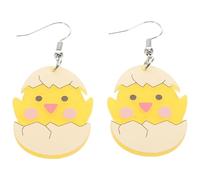 Générique Boucles D'oreilles Pendantes Printemps Poussin Sortant de L'œuf de Pâques en Acrylique Légères et Finition Lisse Femmes