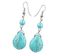 Générique Boucles d'oreilles Pendantes Turquoise et Argent pour Femmes