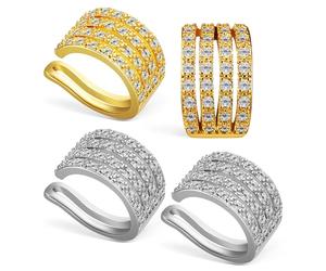 Générique Boucles D'oreilles sans Perçage en Cuivre Zircone Cubique Brillante, 4 Pièces, Résistantes la Déformation la Décoloration, pour Rendez-anniversaires